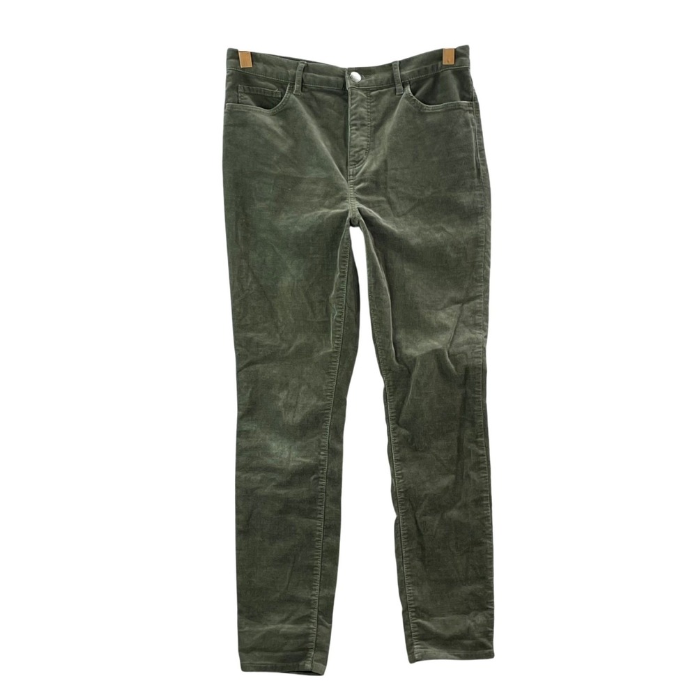LOFT Skinny Pants Womens 29/8 Green Corduroy Cotton High Rise Classic Streetwear